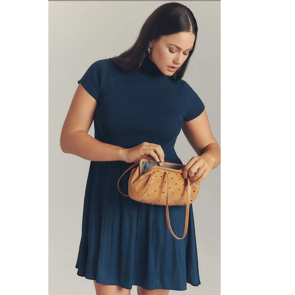 New Anthropologie The Thea Twofer Sweater Dress: Short-Sleeve Mini $148 PLUS 2X